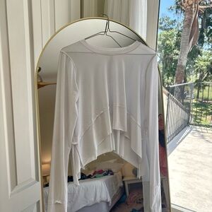 Free People White Long Sleeve Tee